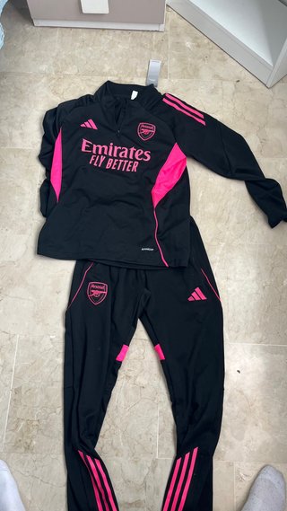Chándal Arsenal Adidas Negro y Rosa Niño