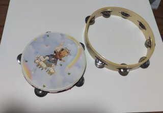 Set de 2 Panderetas navideñas