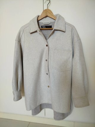 Sobrecamisa Oversized Zara Beige Talla M