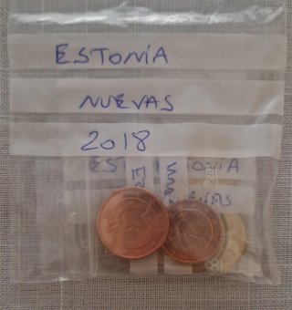 Serie 8 Monedas Euro Estonia 2018