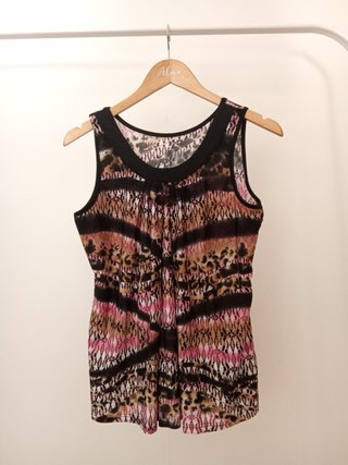 Blusa sin mangas estampada Talla L
