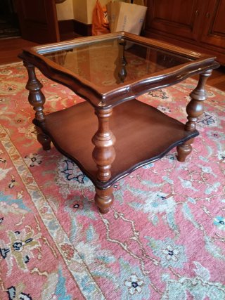 Mesa Auxiliar de Madera y Cristal economica