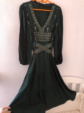 Vestido Sfera Bordado Verde