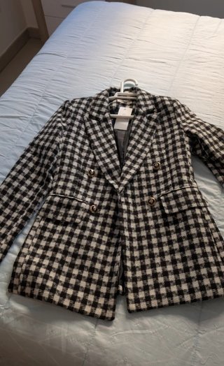 Blazer cuadros blanco y negro