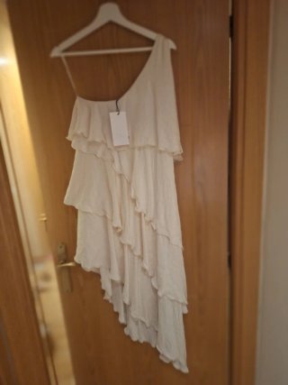 Vestido Zara Blanco Asimétrico nuevo con etiqueta
