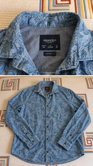 Camisa Springfield azul con estampado talla M