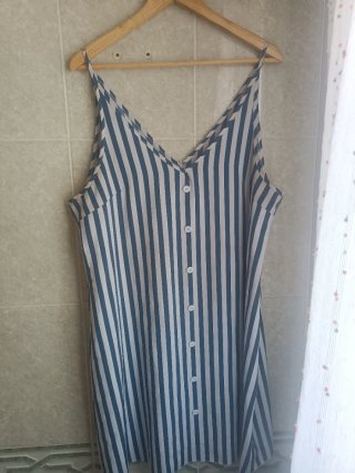 Vestido de Rayas Azul y Blanco Talla XXL