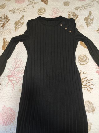 Vestido negro de punto