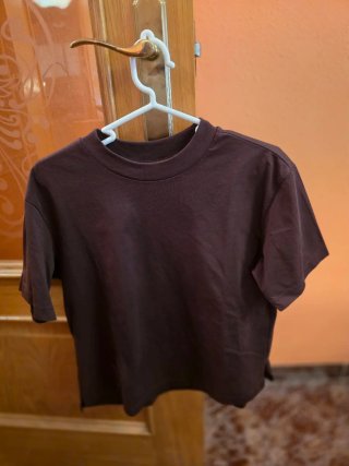 Camiseta Uniqlo Marrón Manga Corta