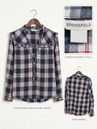 Camisa de cuadros Springfield Talla 38