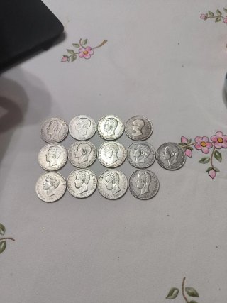 Lote de 13 Monedas Antiguas de plata