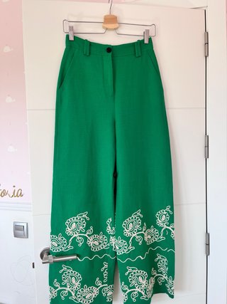 Pantalón Zara Verde Talla XS