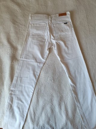 Pantalón Vaquero Blanco Pull&Bear Talla 38