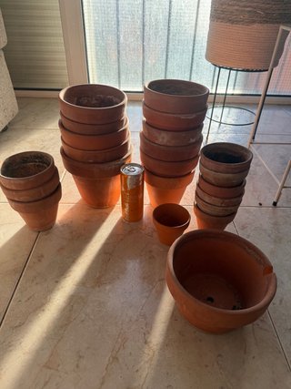 Set de 22 macetas de terracota/barro