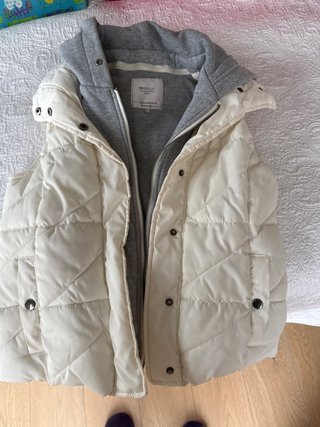Chaleco Acolchado Zara Blanco Talla M