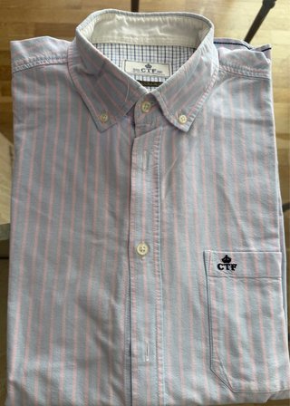 Camisa CTF Rayada Azul y Rosa Talla XL