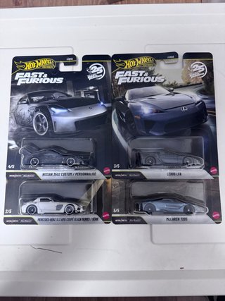 Set 4 Coches Hot Wheels Fast & Furious