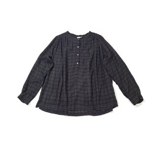 Soeur / Blusa fluida de cuadros negro dorado 40
