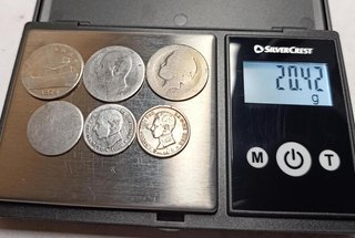 Lote de 6 monedas de plata españolas