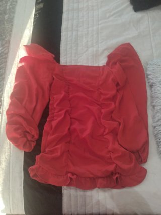 Vestido Rojo con Fruncido