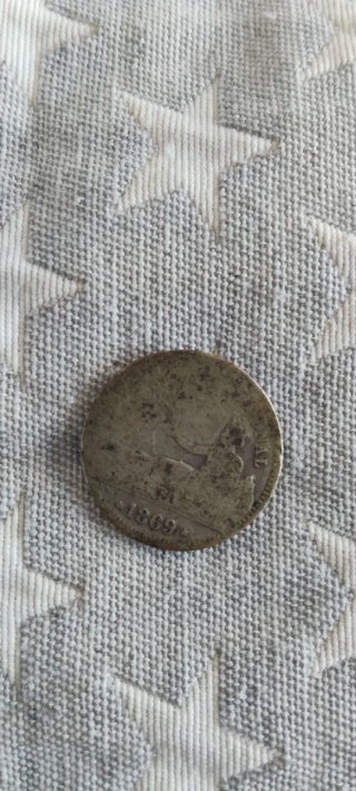 Lote 2 Monedas de 1 Peseta 1869 Gobierno Provision