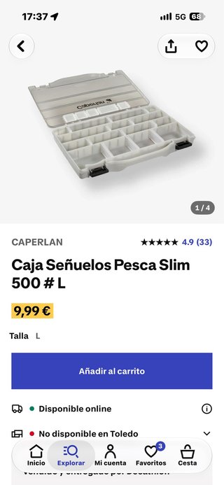Caja para Señuelos Caperlan Slim 500 L