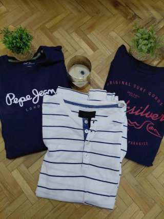 Lote 3 Camisetas Manga Larga Hombre