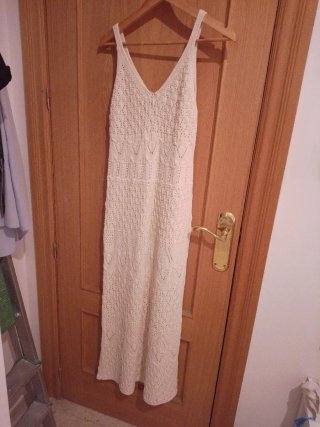 Vestido largo de punto Slowlove blanco