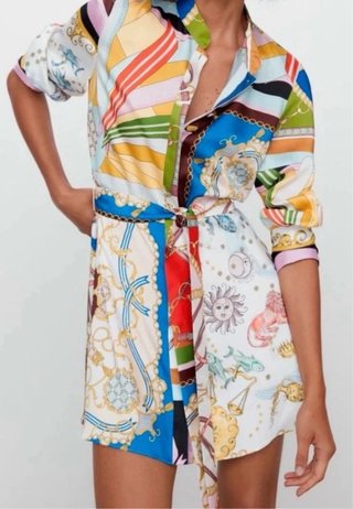Vestido mini Zara estampado