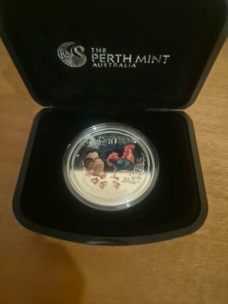 Moneda Plata Year of the Rooster Perth Mint