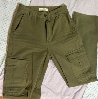 Pantalones Cargo Stradivarius Verde Oliva