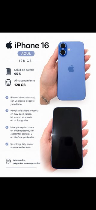 iPhone 16 128GB Azul