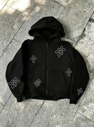 Sudadera con Capucha y Cremallera Y2K