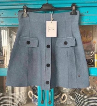 Minifalda de punto azul Alfa