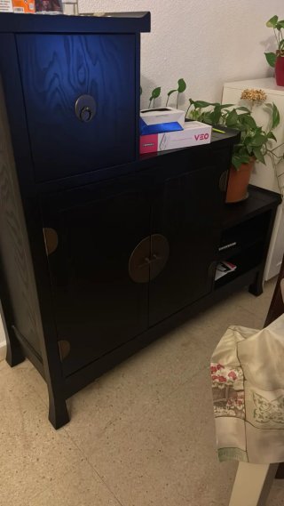 Mueble Auxiliar de Madera Negro