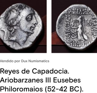 Moneda de Plata Reyes de Capadocia