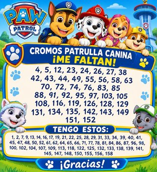 Cromos Patrulla Canina - Intercambio