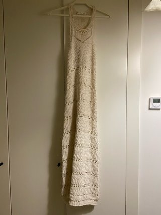 Vestido largo de tricot blanco