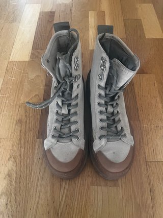 Botines Militares Cordones Beis y Caqui