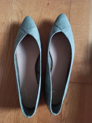 Zapatos Planos Verdes/Gris