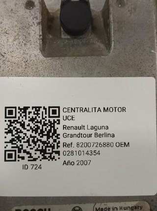 0281014354 centralita motor uce renault laguna 724
