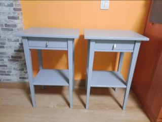 Set de 2 Mesitas de Noche Grises