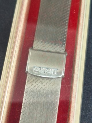 Correa Reloj Vintage Orient Malla Plateada Estuche