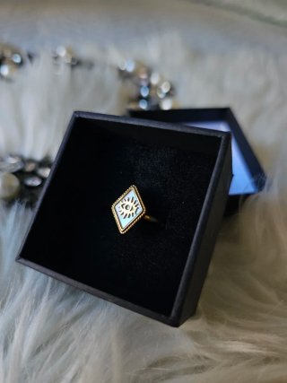 Anillo de Acero con Ojo Turco