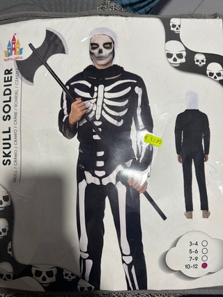 Disfraz de Calavera para Halloween Talla 10-12