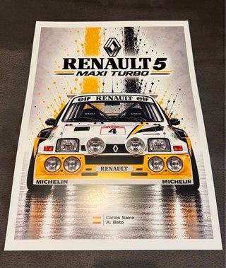 Póster Renault 5 Maxi Turbo Carlos Sainz. A3