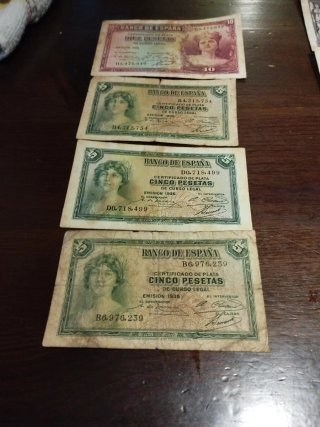 Lote de 4 Billetes Antiguos de España