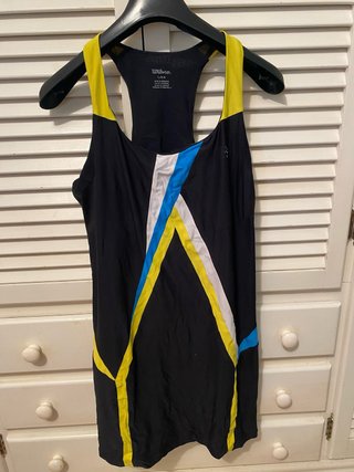 Vestido de pádel Wilson negro y amarillo