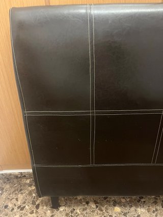 Cabecero de Piel Sintética Marrón