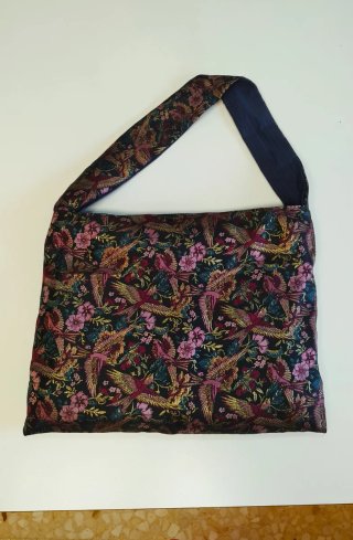 Bolso Totebag Estampado Flores y Pájaros